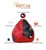 Classic XXXL Bean Bag with Beans in Black & Red Colour
