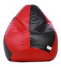 Classic XXXL Bean Bag with Beans in Black & Red Colour