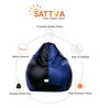 Classic XXXL Bean Bag with Beans in Black & Royal Blue Colour