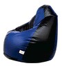 Classic XXXL Bean Bag with Beans in Black & Royal Blue Colour