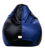 Classic XXXL Bean Bag with Beans in Black & Royal Blue Colour