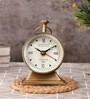 Classic Trophy Stand Brown Brass Table Clock