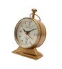 Classic Trophy Stand Brown Brass Table Clock