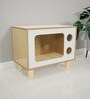 Classic TV Cat House in Natural Finish