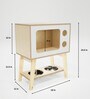 Classic TV Cat House in Natural Finish with Bowl