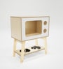 Classic TV Cat House in Natural Finish with Bowl