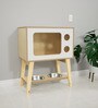 Classic TV Cat House in Natural Finish with Bowl