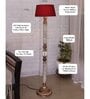 Classic Twister Antique White Finish Wooden Floor Lamp with Red Shade