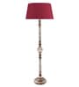 Classic Twister Antique White Finish Wooden Floor Lamp with Red Shade