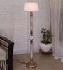 Classic Twister Antique White Finish Wooden Floor Lamp with White Shade