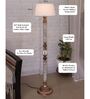 Classic Twister Antique White Finish Wooden Floor Lamp with White Shade