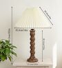Classic Twister Wooden Table Lamp with Pleated Shade for Home D cor