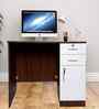 Classic Two Tone Walnut And White Colour Workstation Desk