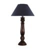Classic Victorian Black Wood Table Lamp with Black Shade