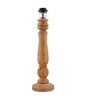 Classic Victorian Natural Wood Table Lamp With Blue Shade