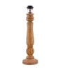 Classic Victorian Natural Wood Table Lamp With Green Shade