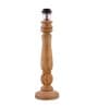 Classic Victorian Natural Wood Table Lamp With White Cone Shade