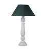Classic Victorian White Wood Table Lamp With Green Shade