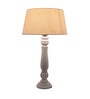 Classic Victorian White Wood Table Lamp With Khadi Shade