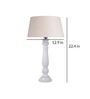 Classic Victorian White Wood Table Lamp With Khadi Shade