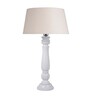Classic Victorian White Wood Table Lamp With Khadi Shade