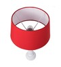 Classic Victorian White Wood Table Lamp With Red Shade