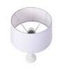 Classic Victorian White Wood Table Lamp With White Drum Shade