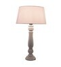Classic Victorian White Wood Table Lamp With White Drum Shade