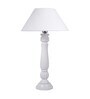 Classic Victorian White Wood Table Lamp With White Shade