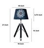 Classic Vintage Tripod Black Mangowood Table Lamp With French Floral Print Satin Shade
