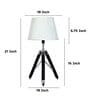 Classic Vintage Tripod Black Mangowood Table Lamp With Off White Satin Shade