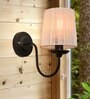 Classic Wall Sconce, E27 Industrial Vintage Gold Light, Black Sheen Fabric Shade