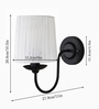 Classic Wall Sconce, E27 Industrial Vintage Gold Light, Black Sheen Fabric Shade