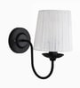 Classic Wall Sconces Lighting Fixture, E27, Sheen Fabric Shade, Black, set of 2