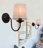 Classic Wall Sconces Lighting Fixture, E27, Sheen Fabric Shade, Black, set of 2