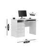 Classic White Matte Wood Finsh  Workstation Desk With Storage