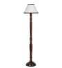 Classic Wooden Floor Lamp  with Cotton Shade (Brown & Multicolor)