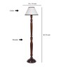 Classic Wooden Floor Lamp  with Cotton Shade (Brown & Multicolor)