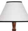 Classic Wooden Floor Lamp  with Cotton Shade (Brown & Multicolor)