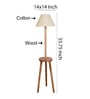 Classic Wooden Floor Lamp  with Cotton Shade (Natural & off-white)