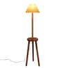 Classic Wooden Floor Lamp  with Cotton Shade (Natural & off-white)