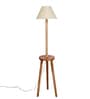 Classic Wooden Floor Lamp  with Cotton Shade (Natural & off-white)