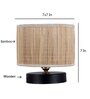 Classic Wooden Night Lamp with Bamboo Shade (Black & Beige)