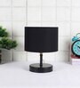 Classic Wooden Night Lamp with Cotton Shade (Black & Black)