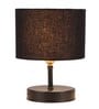 Classic Wooden Night Lamp with Cotton Shade (Black & Black)