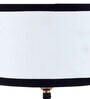 Classic Wooden Night Lamp with Cotton Shade (Black & Multicolor)