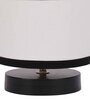 Classic Wooden Night Lamp with Cotton Shade (Black & Multicolor)