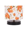 Classic Wooden Night Lamp with Cotton Shade (Black & Multicolor)