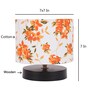 Classic Wooden Night Lamp with Cotton Shade (Black & Multicolor)