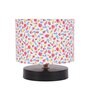 Classic Wooden Night Lamp with Cotton Shade (Black & Multicolor)